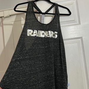 “Raiders” foil racer back tank with braid detail